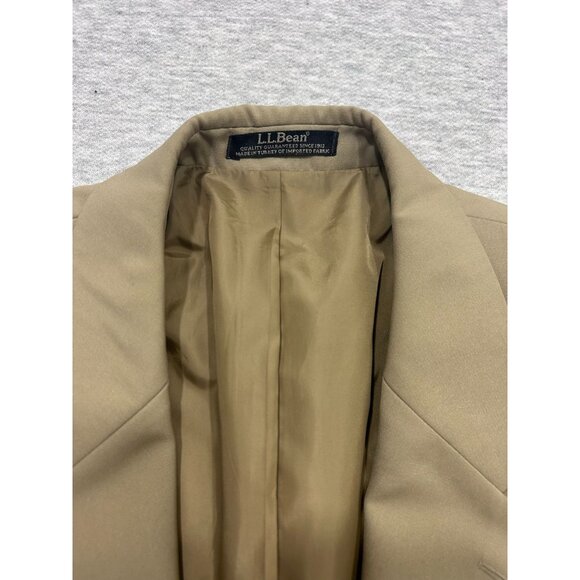 L.L. Bean Suit Jacket Men's Size 44 Single Breasted Lined Inner Pockets Beige - Picture 2 of 7